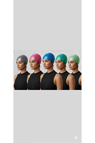 DUNLOP Silicone Swimming Cap Colorful Stretch Fabric Swimming Caps Non-Slip Waterproof