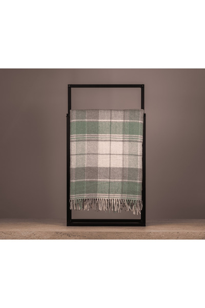 MR VALERIA %100 Pamuk Kareli Püsküllü TV Battaniyesi