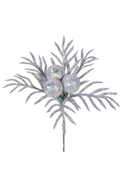 OEM Floare Decorativa de Craciun Argintie 17cm