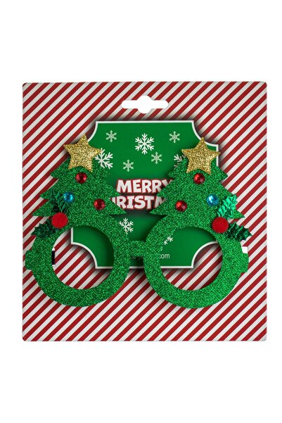 OEM Christmas Disguise Glasses Trees Stars Mistletoe with Green Glitter Glitter & Strass