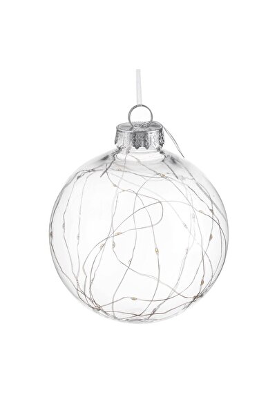 OEM Διαφανής Χριστουγεννιάτικη Σφαίρα με 35 λαμπάκια LED Ø15 εκατοστά - Θερμό...