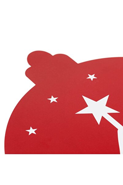 OEM Christmas Plate Holder Red Fir Globe with Stars 32x38cm