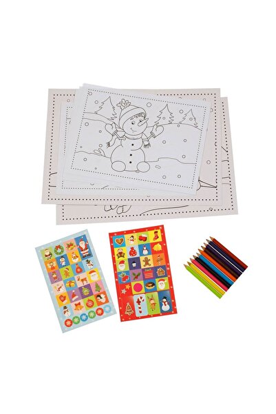 OEM Christmas Coloring Creations Set with Stickers & Pencils 33x23cm - 10F