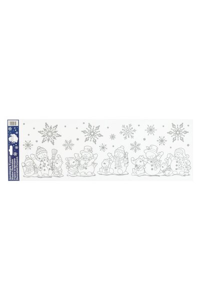 OEM Autocolante Decorative de Craciun Om de Zapada Fulgi Glitter Argintiu 20x...