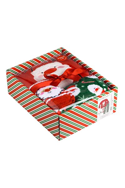 OEM Red Velvet Christmas Pajamas Set Green Santa Claus & Socks in Box for Wom...