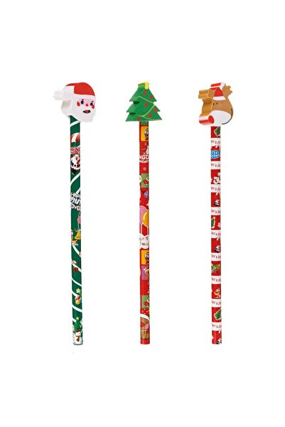 OEM Set Scoala Creioane cu Radiere Diverse Modele de Craciun