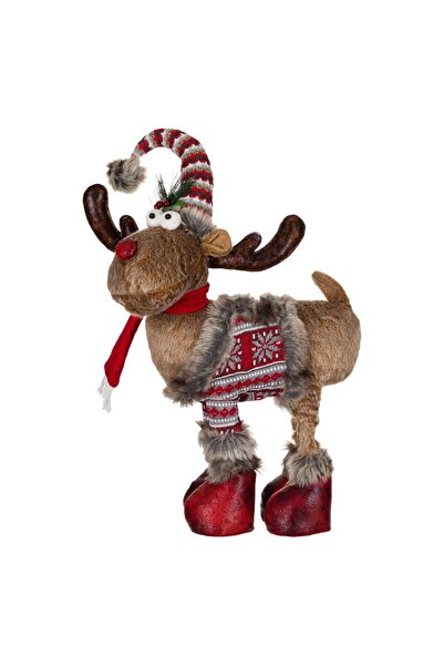 OEM Christmas Decorative Figure Deer Extendable Legs Red Scarf 75-98cm