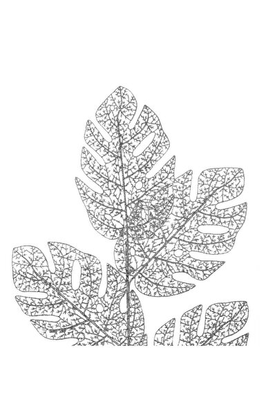 OEM Ramura Decorativa de Craciun cu Funze Late & Glitter Argintiu 84cm