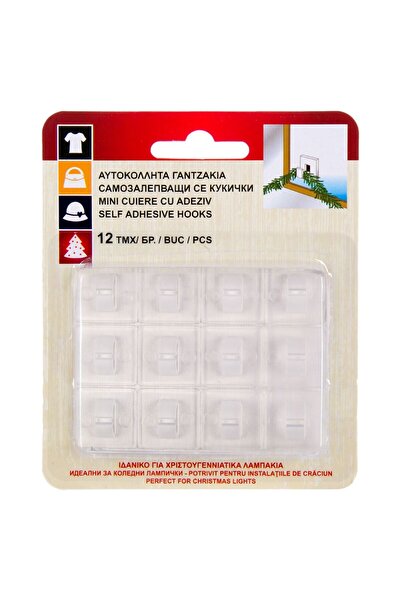 OEM Διαφανείς Αυτοκόλλητες Κρεμάστρες (Ιδανικές για Διακόσμηση) - 12 τεμάχια