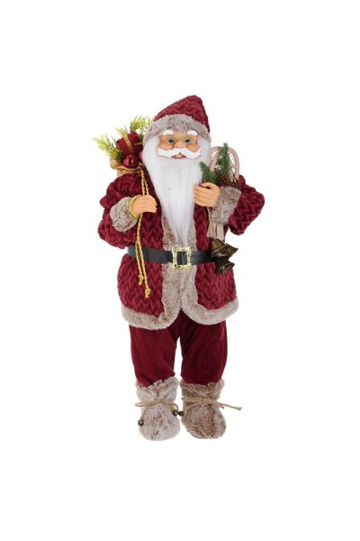 OEM Figurina Realista Mos Craciun cu Schiuri & Clopotei 60cm