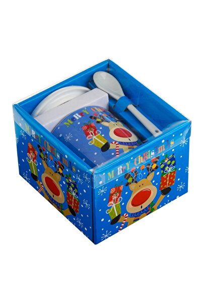 OEM Set Cana de Craciun cu Capac & Lingura Ren cu Cadouri 340ml - 3 piese