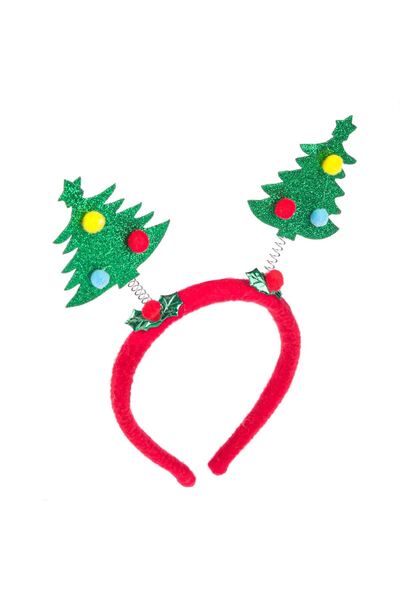 OEM Christmas Hair Wreath with Green Glitter Trees