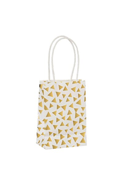 OEM Punga pentru Cadou Kraft Folie Aurie Model Triunghi 11x6x14cm