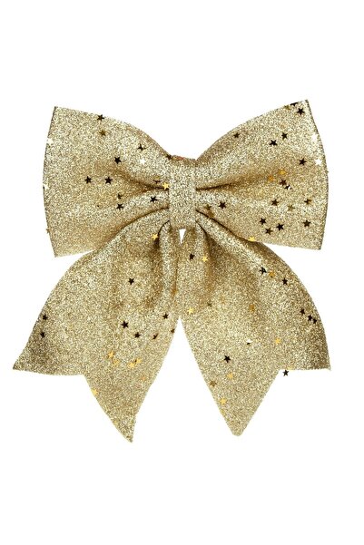 OEM Funda Decorativa de Craciun Aurie cu Glitter Paiete Stele 23cm