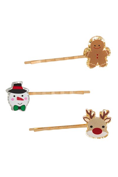OEM Agrafe Par de Craciun Aurii Ren Om de Turta Dulce Om de Zapada 6 centimet...