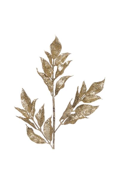 OEM Decorative Christmas Branch with Gold Glitter Leaves 48cm