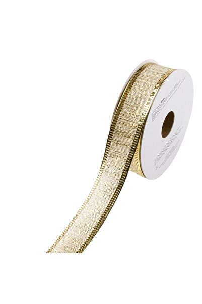 OEM Christmas Tree Ribbon Ecru Gold 5m x 22mm