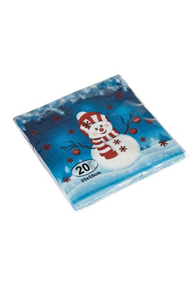 OEM Christmas Table Napkins Snowman Snowflakes Fodin Foil 33x33cm - 20pcs
