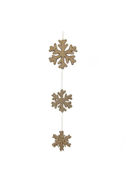 OEM Decoratiune de Craciun Suspendabila 3 Fulgi din Spuma cu Glitter Bej 55cm