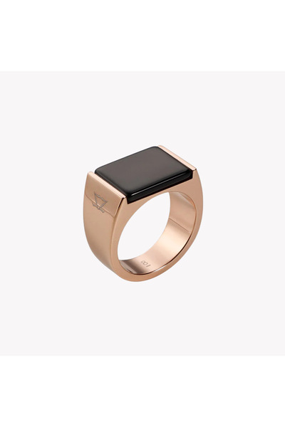 ZINK Men's Gold & Black Stainless Steel Ring | Zjrg039g