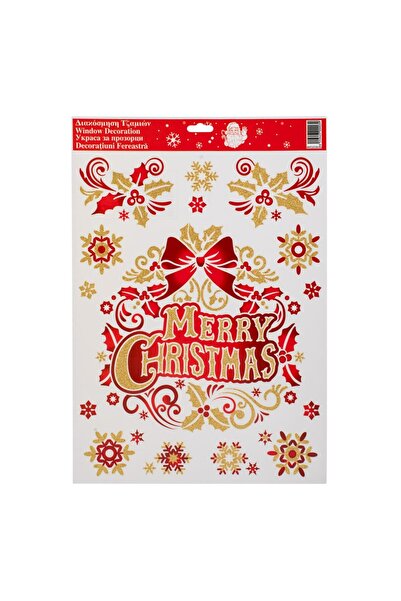 OEM Διακοσμητικά Χριστουγεννιάτικα Αυτοκόλλητα Στεφάνι  "Καλά Χριστούγεννα " ...