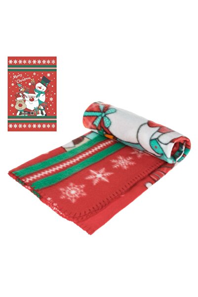 OEM Christmas Decorative Blanket for Children Red Fleece Santa Claus 100x75cm