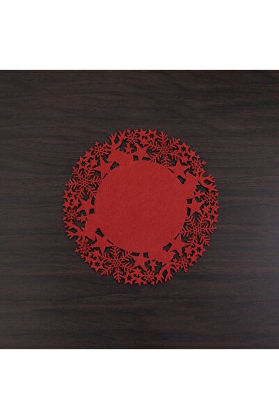 OEM Red Felt Plate Holder Reindeer Snowflakes Stars Ø30cm