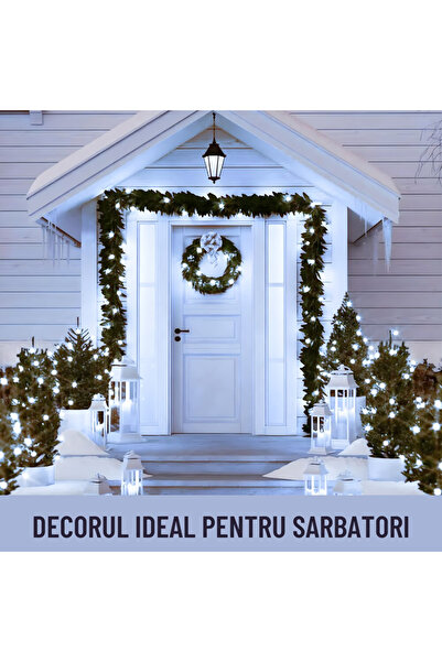 VELORA Set of 4 linear light strings, 80 m/roll, 8 lighting modes, black cable, IP44, cool white