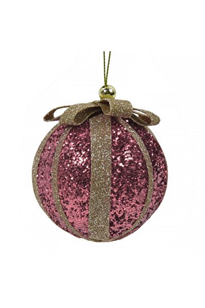 OEM Ornament Brad de Craciun din Spuma Glob Rosu Rodie Panglica cu Glitter Be...