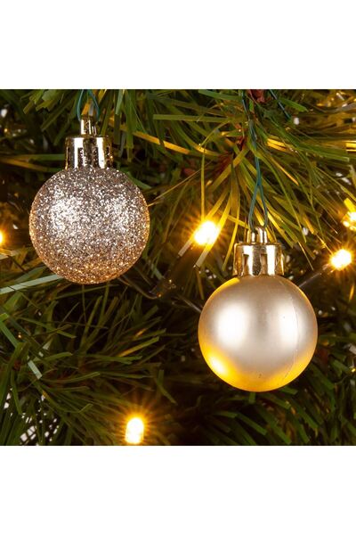 OEM Set of Christmas Baubles Beige Matt Glitter Ø3cm - 20pcs