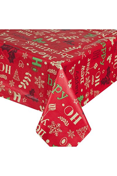OEM Red Christmas Tablecloth with Messages 180x140cm