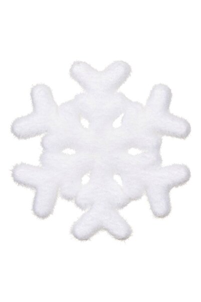 OEM Autocolant Decorativ de Craciun Fulg 3D Alb cu Glitter 15x15cm