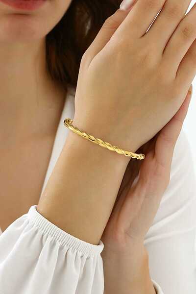 MEKS JEWELS Mikron Altın Kaplama Gümüş Burma Kelepçe