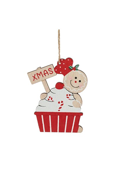 OEM Ornament Brad de Craciun Cupcake cu Figurina Om de Turta Dulce Vasc "XMAS...