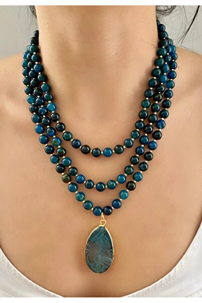 Takkı by Handan Akik taşı tasarım kolye.