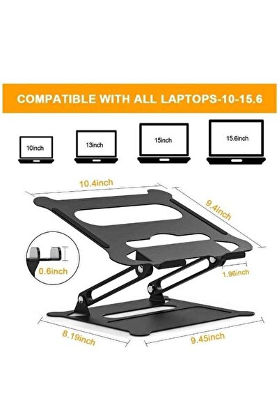Generic Adjustable Portable Laptop Stand with Heat-Vent, Foldable Multi-Angle Riser