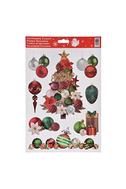 OEM Διακοσμητικά Αυτοκόλλητα Χριστουγεννιάτικου Δέντρου Vintage Σφαίρες με Γκ...