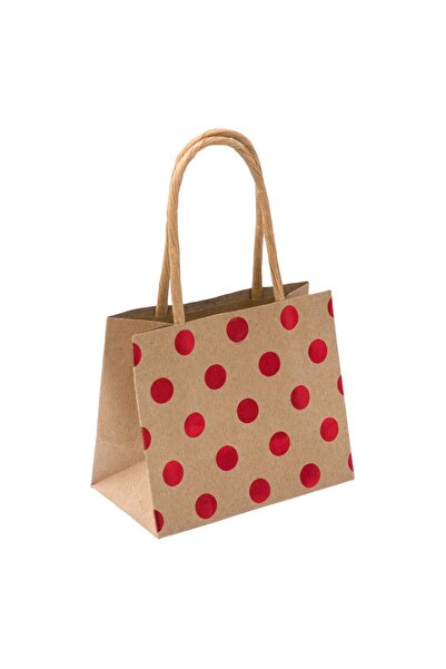 OEM Punga pentru Cadou Kraft Maro Buline Rosii 9x4.5x7.5cm