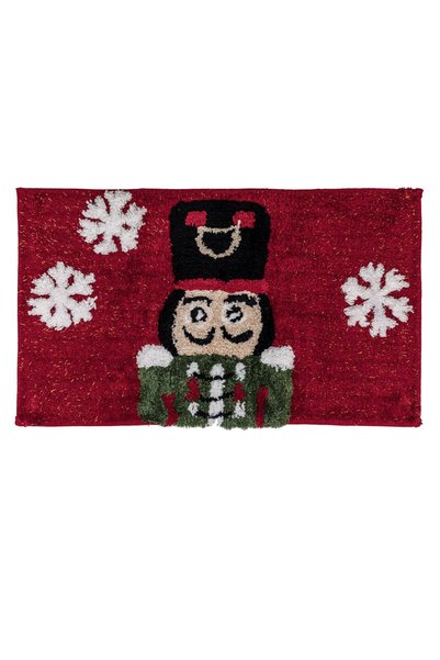 OEM Covoraș de Baie de Crăciun 77×45 cm, Roșu, Spargătorul de Nuci, Fulgi și ...