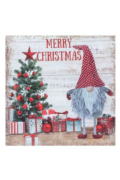 OEM Christmas Gnome Tree Decorative Square Plastic Plate 30x30cm