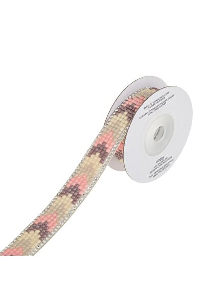 OEM Adhesive Tape with Silver Rhinestones & Beige Beads 1mx1.7cm