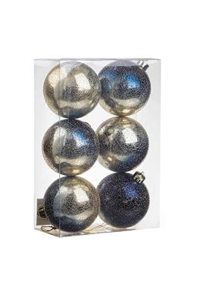 OEM Set Globuri de Craciun Albastre Aurii Ombre Ø8cm - 6buc