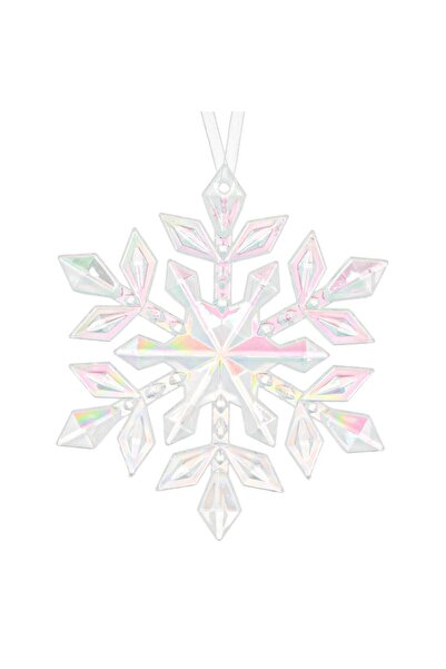 OEM Ornament Brad de Craciun Fulg Alb Irizat Lucios 11cm