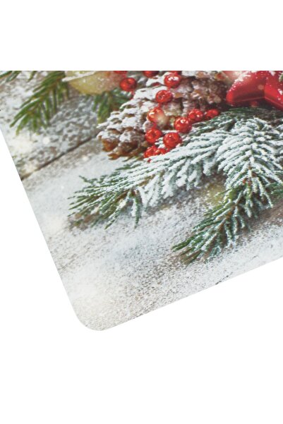 OEM Christmas Plate Holder Lit Lantern Snow Fir 43.5x28.5cm