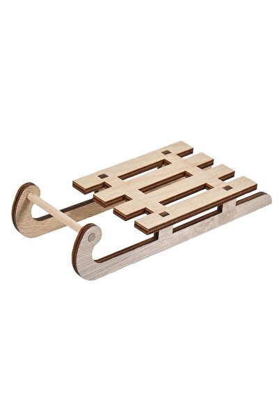 OEM Natural Color Wooden Sleigh for Christmas Crafts 17x7.5cm