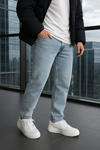 wamoss Winter Mega Boyfriend Acid Washed Stonewashed Ice Blue Jeans Pants 2026