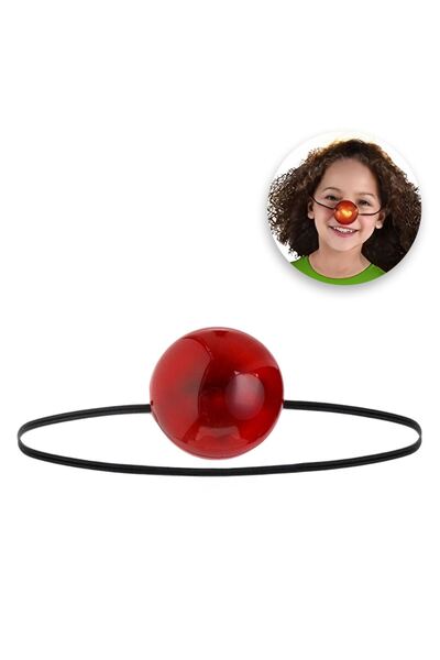 OEM Nas Rosu Rudolf cu Lumina de Craciun Ø5cm