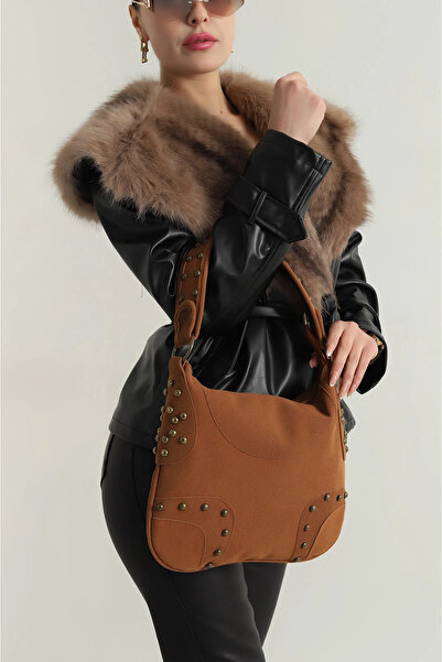 STİL SİDELYA Studded Zippered Women's Handbag and Shoulder Bag