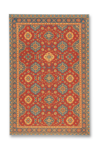 Rugs Modern Halı سجادة موسو زرقاء بنفسجية اللون بنمط زهور عرقية منسوجة بقاعدة...