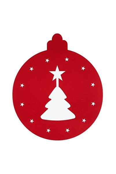 OEM Christmas Plate Holder Red Fir Globe with Stars 32x38cm